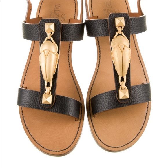 Valentino Rockstud Accent Leather Sandals - Picture 4 of 5